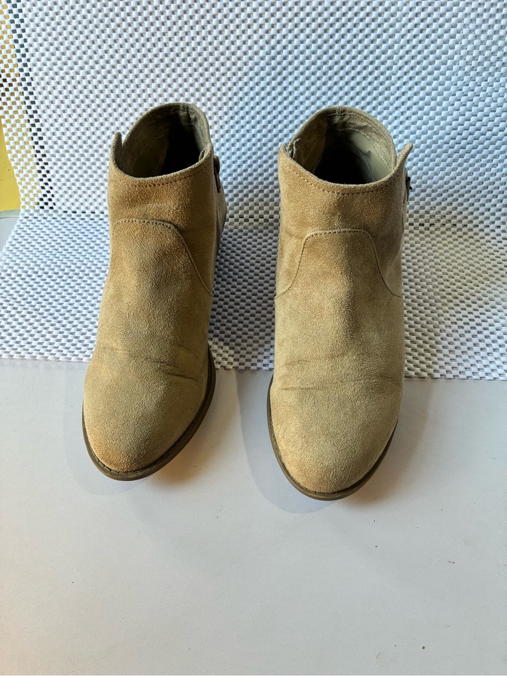 Cato Suede Ankle Booties in Tan
